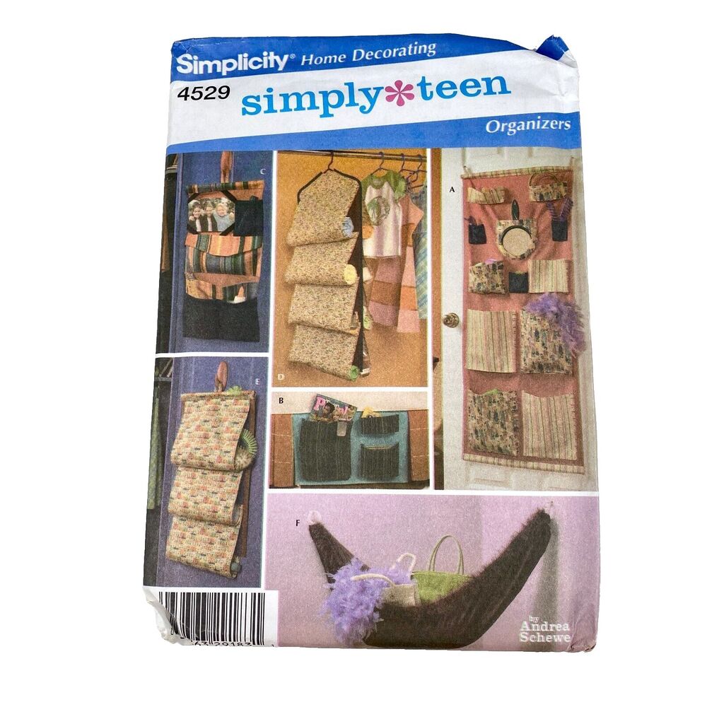 Simplicity 4529 Home Decorating Simply Teen Organizers Sewing Patterns UNCUT FF
